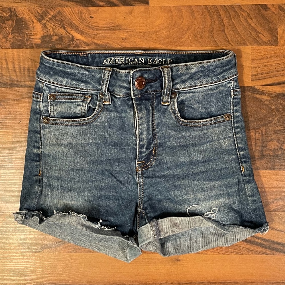 AEO “Hi-Rise Shortie” Jean Shorts American Eagle Outfitters